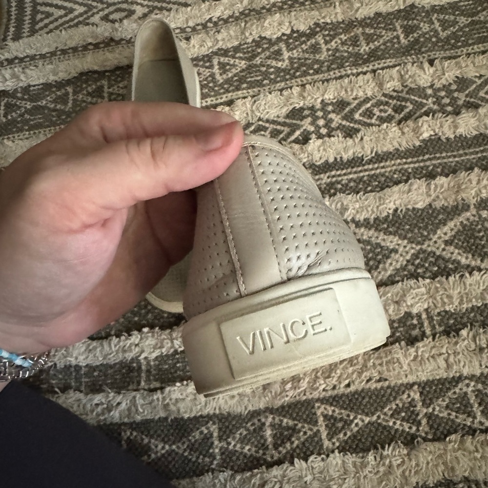 Vince. Gray Perforated Slip-On Sneakers Size 10 - Picture 5 of 5